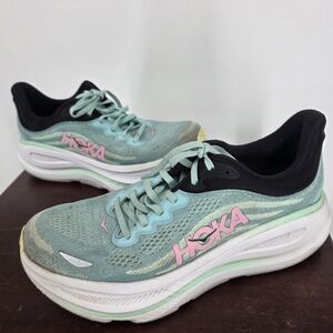 Hoka Bondi 9 Women's Color Blue Spark/Mint Fluorite Size 10B
